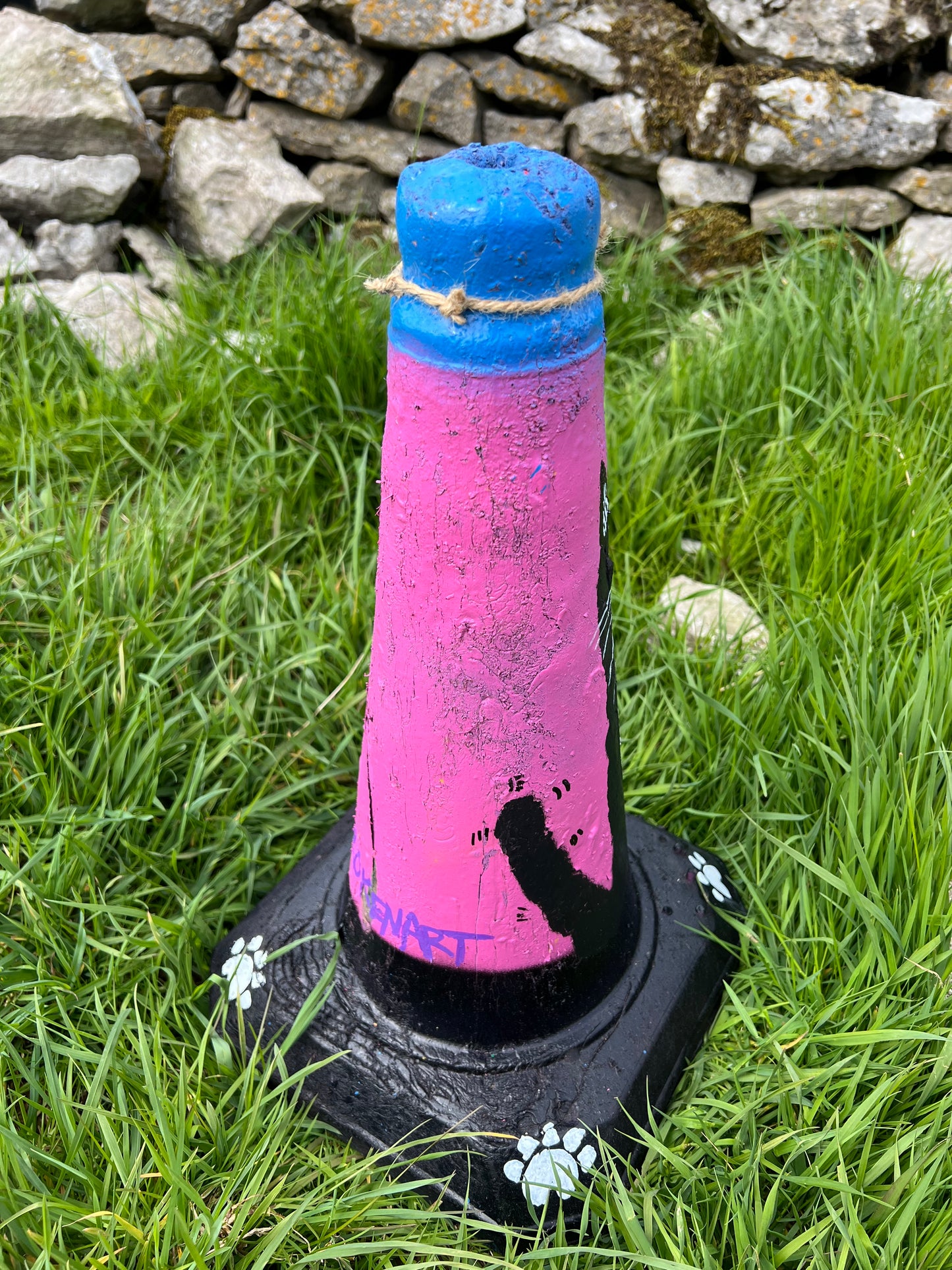 Custom Black Cat Road Cone